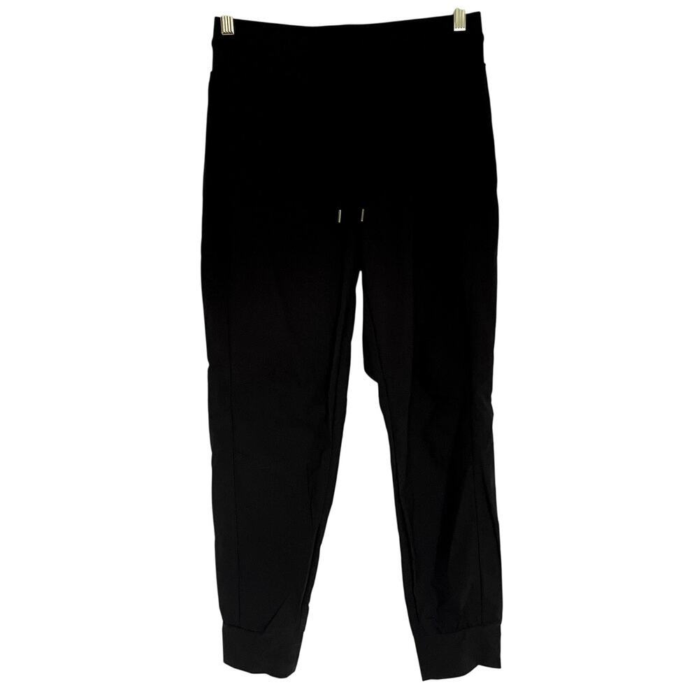 Crz yoga black sweatpants elastic waist pockets women's size 12 casual athletic‎